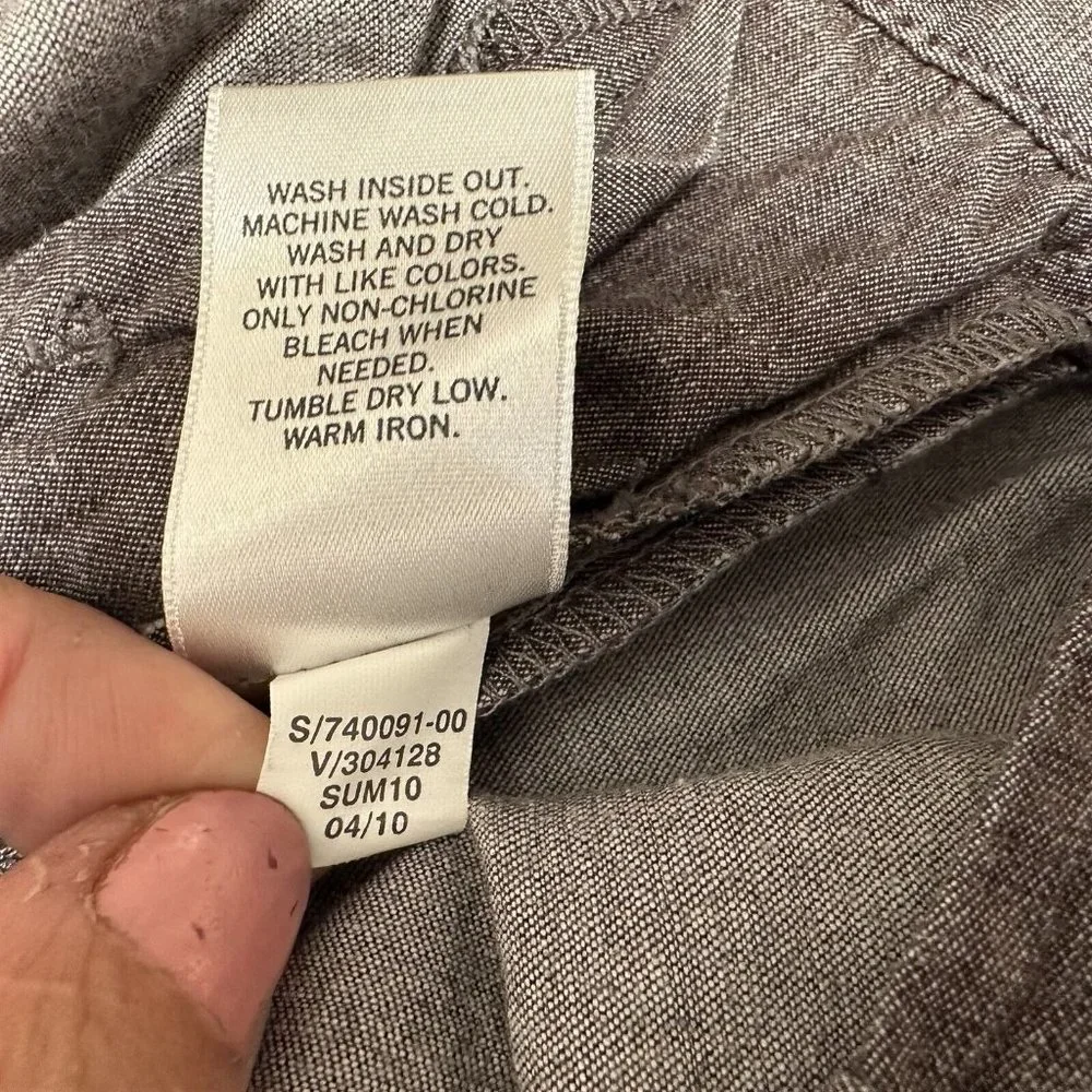 Banana Republic Ryan Fit Linen Cotton Crops Gray Brown Size 8